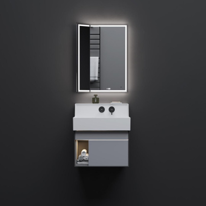 Тумба LOGICA M подвесная 2 выдвижных ящика 65, серый LO.M.65\GRAY