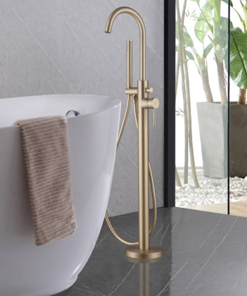 Смеситель для ванны Abber Wasser Kreis AF8115G золото матовое