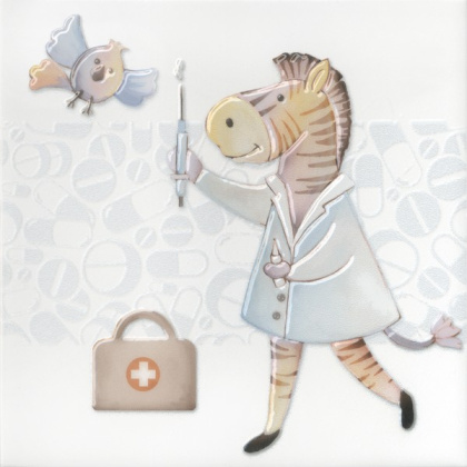 Декор VT\A505\5009 Айболит 5 белый,бежевый 20см*20см*6,9мм (1уп/10шт/)фауна, шт