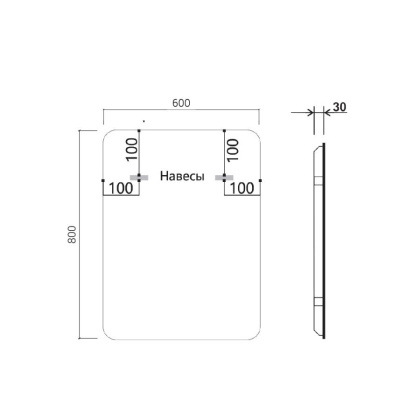 Зеркало LED VLM-3VC600 600х800 c сенсорным выключателем и диммером Зеркало LED VLM-3VC600 600х800 c сенсорным выключателем и диммером