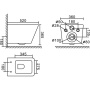ARDENTE-C Унитаз подвесной безободковый с креплением, черный матовый, BB3202CHR-MB