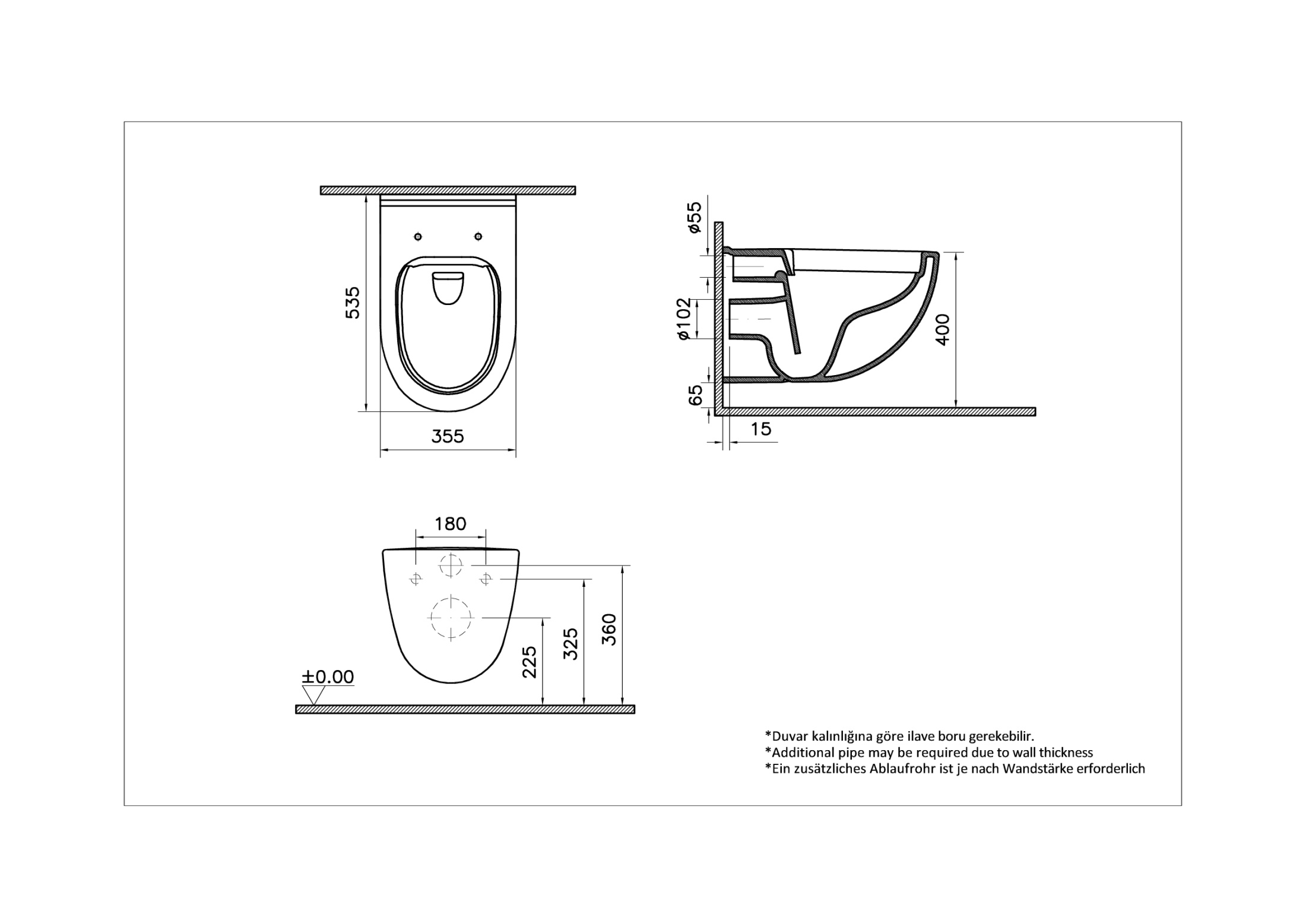 Подвесной унитаз S40, безободковый Подвесной унитаз S40, безободковый