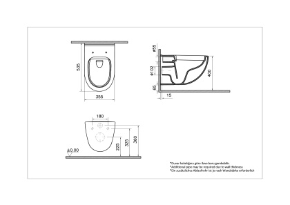 Подвесной унитаз S40, безободковый Подвесной унитаз S40, безободковый