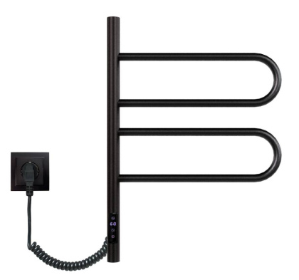 Полотенцесушитель электрический Vincea VTD-1R1CBE 44x60, черный, таймер Полотенцесушитель электрический Vincea VTD-1R1CBE 44x60, черный, таймер