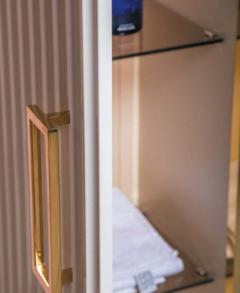 Пенал MONACO белый глянец + золото без ножек 868-WG Boheme