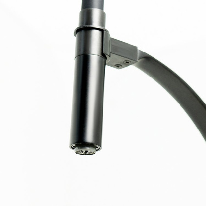 Смеситель для кухни с гибким изливом, высота излива 18 см, длина 22 см, черный