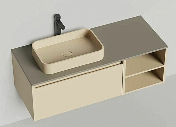 Подвесная тумба Domino 1200, эмаль, с открытой полкой