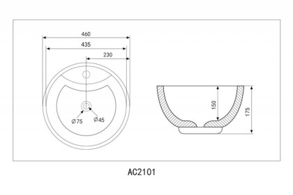 Раковина Abber Bequm 46х46 AC2101 Раковина Abber Bequm 46х46 AC2101
