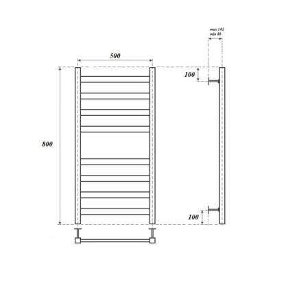 Полотенцесушитель электрический Point Меркурий PN83158BE П8 500x800 левый/правый, черный Полотенцесушитель электрический Point Меркурий PN83158BE П8 500x800 левый/правый, черный