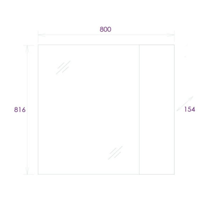 Шкаф-зеркало Onika Алеста 80 белый/камень светлый, правый