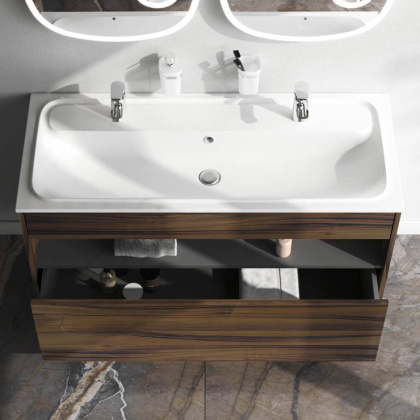 База под раковину с нишей и 1 ящиком, 120 см, дуб крафт, универсальная M8FFUX1201OF