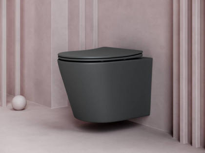 Подвесной унитаз Balearica Rimless (цвет Темный Антрацит Матовый) Подвесной унитаз Balearica Rimless (цвет Темный Антрацит Матовый)