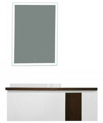 Комплект мебели подвесной Malibu 1400х500 левосторонний 2 ящика со вставкой массив (ШхГхВ) 1392х476х477