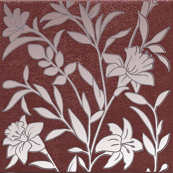 Декор Барберино 4 бордо глянцевый 20x20x0,69 Декор Барберино 4 бордо глянцевый 20x20x0,69