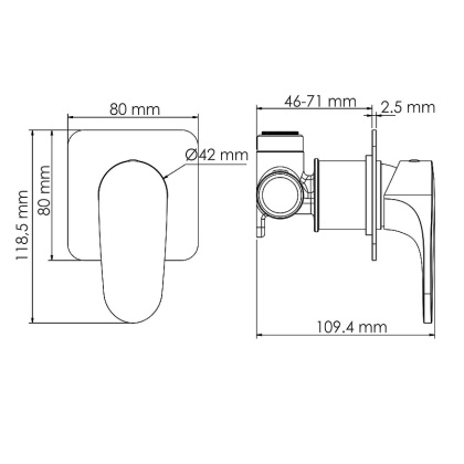 A7751.290.292.335 Встраиваемый комплект для биде со шлангом A7751.290.292.335 Встраиваемый комплект для биде со шлангом