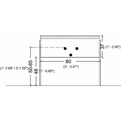 Тумба без раковины Vallessi 60*46см WHITE, 1 полка 837-060-W Boheme