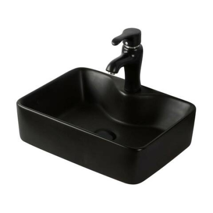 Раковина Orange B01-475mb накладная, матовый черный