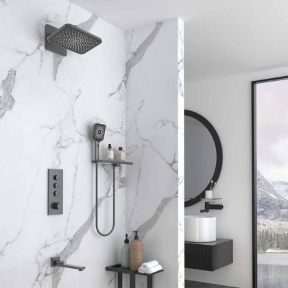 Душевой комплект VSFW-433TI4RGM встраиваемый, термостат, трехрежимный, вороненая сталь Душевой комплект VSFW-433TI4RGM встраиваемый, термостат, трехрежимный, вороненая сталь