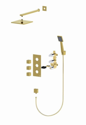 Душевая система Timo Tetra-Thermo SX-0179/17SM скрытого монтажа с термостатом, золото матовое Душевая система Timo Tetra-Thermo SX-0179/17SM скрытого монтажа с термостатом, золото матовое