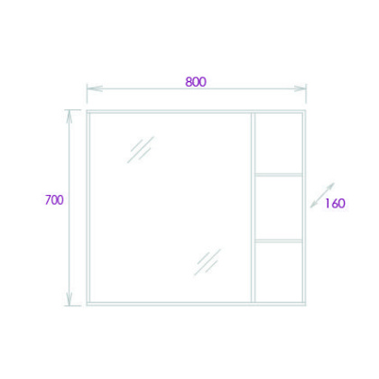 Шкаф-зеркало Onika Тимбер 80 дуб сонома, универсальный Шкаф-зеркало Onika Тимбер 80 дуб сонома, универсальный