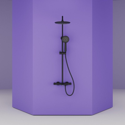 Душевая стойка SANCOS Game для душа/ванны с термостатическим смесителем, цвет черный матовый, арт. SC3001MB Душевая стойка SANCOS Game для душа/ванны с термостатическим смесителем, цвет черный матовый, арт. SC3001MB