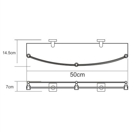 Dill K-3944 Полка стеклянная Dill K-3944 Полка стеклянная
