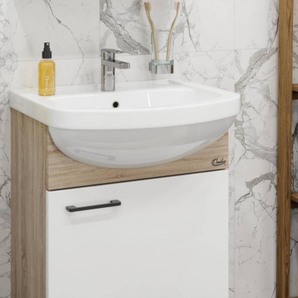 Тумба Onika Эко 52 Black напольная, белая/дуб сонома (ум. Акватон 52) Тумба Onika Эко 52 Black напольная, белая/дуб сонома (ум. Акватон 52)