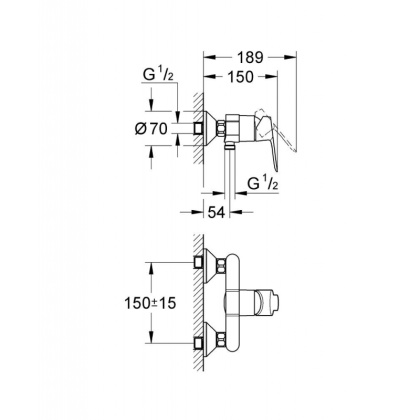 Смеситель для душа Grohe BauEdge 23333000 хром Смеситель для душа Grohe BauEdge 23333000 хром