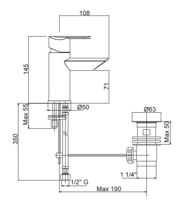 GARDA-BSM1-01-Cr Смеситель на биде однорыч c донным клапаном, исполнение хром, ручки хромированные GARDA-BSM1-01-Cr Смеситель на биде однорыч c донным клапаном, исполнение хром, ручки хромированные