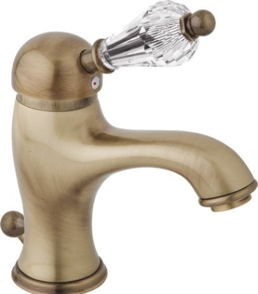 VINTAGE-LSM1-03/24-Sw Смеситель для раковины с донным клапаном Исполнение: Золото 24 карат, Ручки: Swarovski  VINTAGE-LSM1-03/24-Sw Смеситель для раковины с донным клапаном Исполнение: Золото 24 карат, Ручки: Swarovski