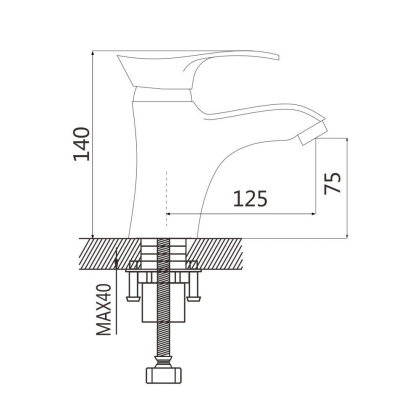 Смеситель для раковины латунь, хром S5201