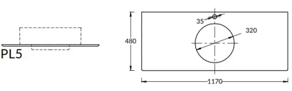 Столешница из керамогранита Риальто 120, бежевая, PL5.SG560420R\120