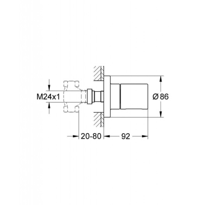 Вентиль Grohe Grohtherm 3000 Cosmopolitan 19470000 хром Вентиль Grohe Grohtherm 3000 Cosmopolitan 19470000 хром