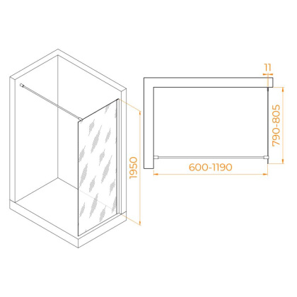 Душевая перегородка RGW WA-002W, RGW 35100208-15
