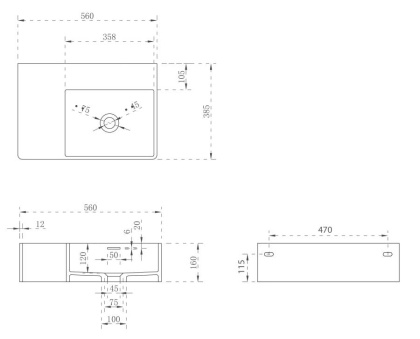 Раковина подвесная ABBER Stein AS2644 R белая матовая Раковина подвесная ABBER Stein AS2644 R белая матовая