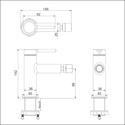 Смеситель для биде EXCELLENT Pi AREX.1203CR (хром) Смеситель для биде EXCELLENT Pi AREX.1203CR (хром)