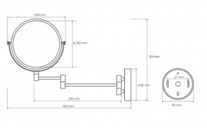 Косметическое зеркало без подсветки