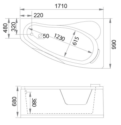 Акриловая ванна Gemy 171х99 G9046 II K R Акриловая ванна Gemy 171х99 G9046 II K R
