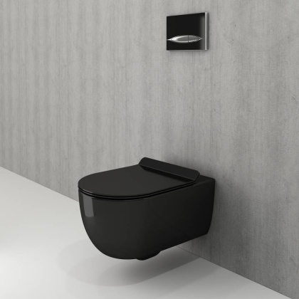 Чаша унитаза подвесного Bocchi V-Tondo 1416-005-0129, черный глянец Чаша унитаза подвесного Bocchi V-Tondo 1416-005-0129, черный глянец
