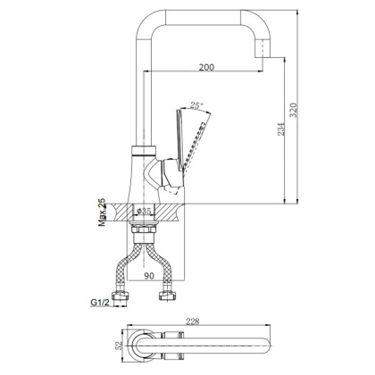 Смеситель для кухни RUSH Denis (DN0335-22)