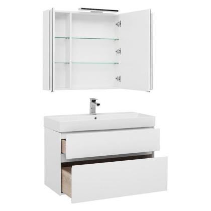 Мебель для ванной Aquanet Бруклин 100 белый Мебель для ванной Aquanet Бруклин 100 белый