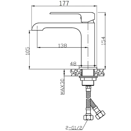 Agger Magic A3012100 Однозахватный смеситель для раковины высокий, хром
