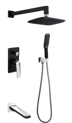 Смеситель встроенный с изливом VENTURO ЧЕРНЫЙ+ХРОМ Смеситель встроенный с изливом VENTURO ЧЕРНЫЙ+ХРОМ