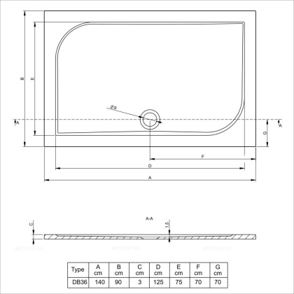 Душевой поддон из литьевого мрамора Riho Kolping DB36 140x90 белый + сифон DB3600500000000 Душевой поддон из литьевого мрамора Riho Kolping DB36 140x90 белый + сифон DB3600500000000