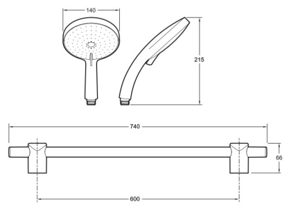 Душевой гарнитур Jacob Delafon Citrus E12980-CP 5 режима, d 14 см., хром Душевой гарнитур Jacob Delafon Citrus E12980-CP 5 режима, d 14 см., хром