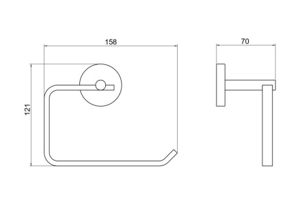 Бумагодержатель квадратный AQUATEK, матовый черный AQ4608MB БЕТТА