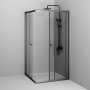 W87G-403-100100-BT Sunny Душевое ограждание квадратное, раздвижные двери 100x100 черный,стекло прозрачное