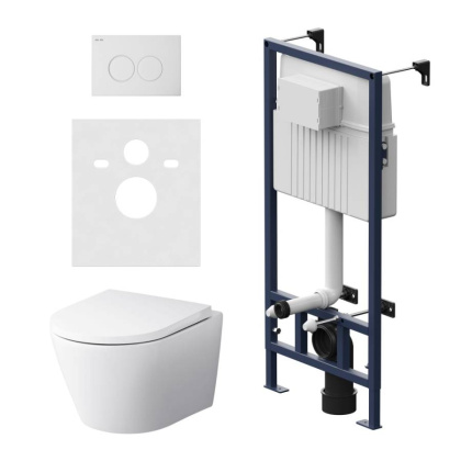 IS70101.741701 Инсталляция с клавишей ProC L Белый глянец. с подвесным унитазом Sense FlashClean с сид м/лифт