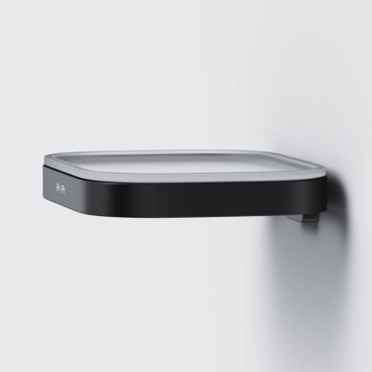 A8F34222 Func Стеклянная мыльница с настенным держателем, черный A8F34222 Func Стеклянная мыльница с настенным держателем, черный