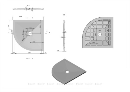 Поддон для душа из искусственного камня VST-4SQ8080W, 800*800*25, белый матовый Поддон для душа из искусственного камня VST-4SQ8080W, 800*800*25, белый матовый